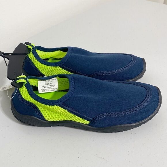Wave Zone Boys Navy & Lime Green Water Shoes, Toddler Size 9 - Picture 5 of 9